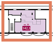 Двухкомнатная квартира 123.9 м²