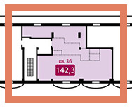 Двухкомнатная квартира 142.3 м²