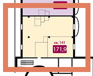 Двухкомнатная квартира 171.9 м²