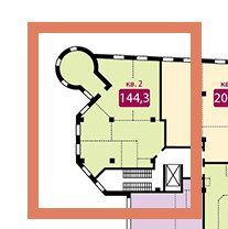 Четырёхкомнатная квартира 144.3 м²