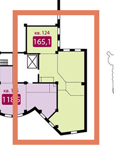 Трёхкомнатная квартира 165.1 м²